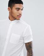 Soul Star Short Sleeve White Shirt In Slim Fit - White