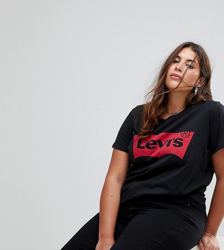Levi's Plus T-shirt With Logo-white