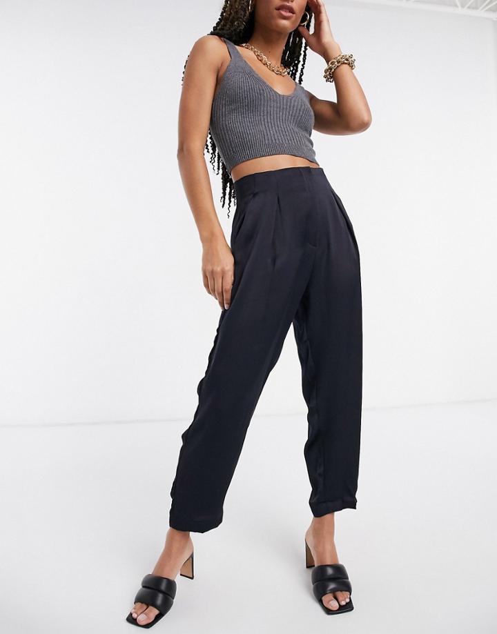 Closet London Cropped Tailored Pants In Navy