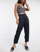 Closet London Cropped Tailored Pants In Navy
