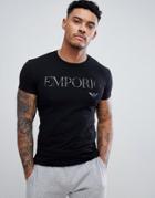 Emporio Armani Muscle Fit Large Logo T-shirt In Gift Box In Black - Black
