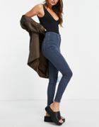 River Island Kaia High Waisted Skinny Jean In Indigo-grey