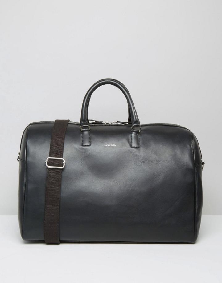 Sandqvist Ingrid Leather Carryall In Black - Black