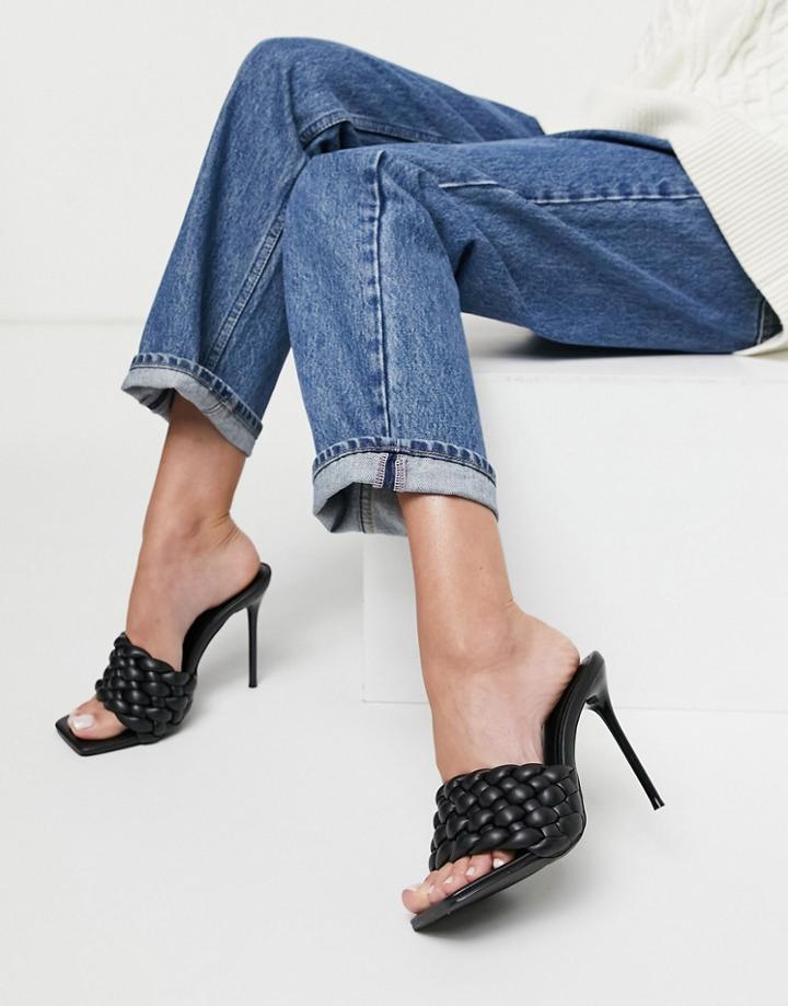 Simmi London Brandy Woven Mules In Black