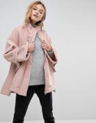 Asos Bonded Jacket With Fleece Lining And Metalwear