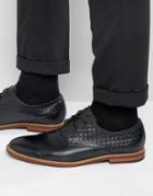 Aldo Sodano Weave Derby Shoes In Black Leather - Black