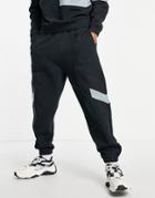 Asos Design Oversized Sweatpants With Tonal Panel Details - Part Of A Set-black
