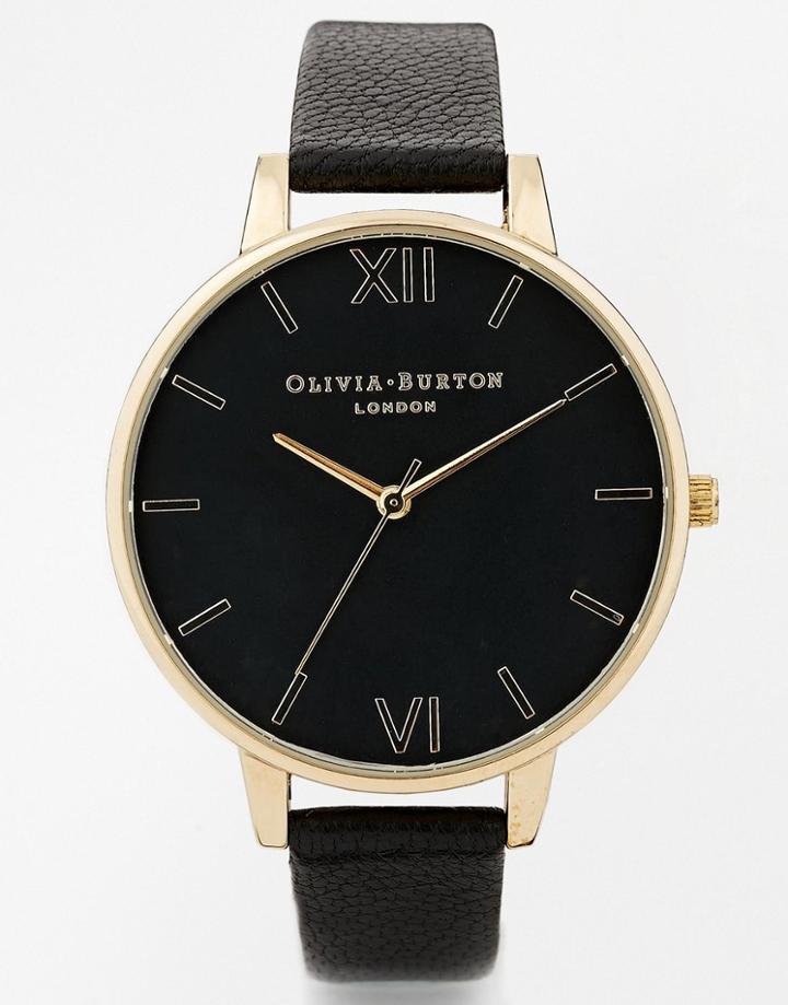 Olivia Burton Black Face Big Dial Watch - Black