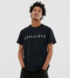Reclaimed Vintage Inspired Branded Rave T-shirt With Gold Print - Black