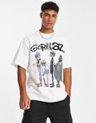 Pull & Bear X Gorillaz Printed T-shirt In White