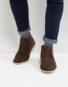 Asos Desert Boots In Brown Faux Suede - Brown