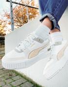Puma Cali Sport Sneakers With Sherpa Details In White And Sage