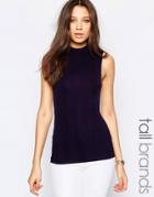 New Look Tall Sleeveless Turtleneck Top - Navy