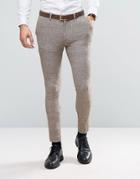 Asos Super Skinny Suit Pants In Neppy Jersey - Beige