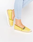 Love Moschino Yellow Glitter Espadrille Flat Shoes - Yellow