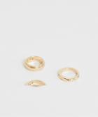 Icon Brand Gold Stacking Rings In 3 Pack - Gold