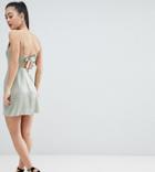 Asos Design Petite Cowl Neck Mini Dress-green