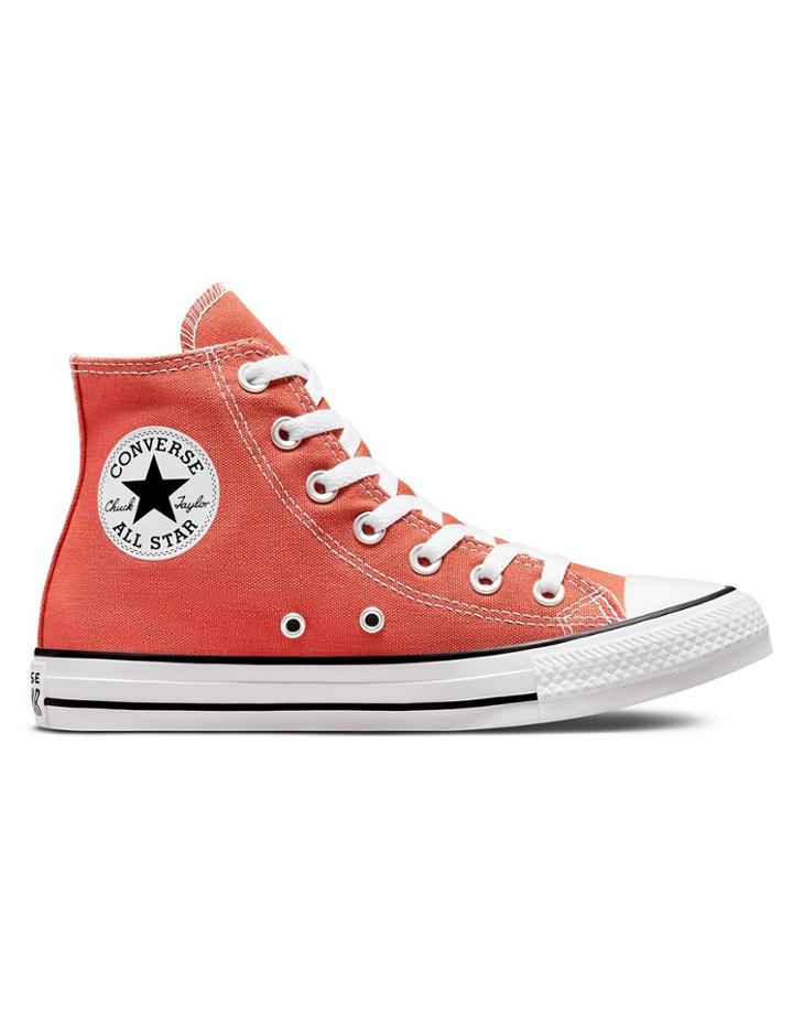 Converse Chuck Taylor All Star Hi Canvas Sneakers In Fire Opal-orange