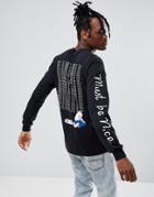 Rip'n'dip Standards Long Sleeve T-shirt With Back Print - Black