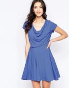 Wal G Skater Dress With Drape Top - Lilac
