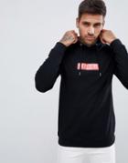 Asos Design Muscle Hoodie With Text Print In Black - Black