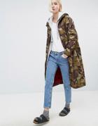 Ganni Greenwood Long Camo Raincoat - Green