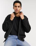 Weekday Otis Zipped Sweatshirt In Black