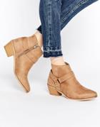 Head Over Heels By Dune Penley Taupe Western Ankle Boots - Taupe