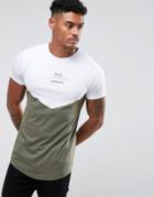 Hype T-shirt In White With Khaki Panel - White