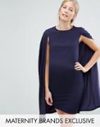 Bluebelle Maternity Cape Detail Swing Dress - Navy