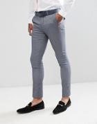 Rudie Light Gray Jacquard Skinny Fit Suit Pants - Gray