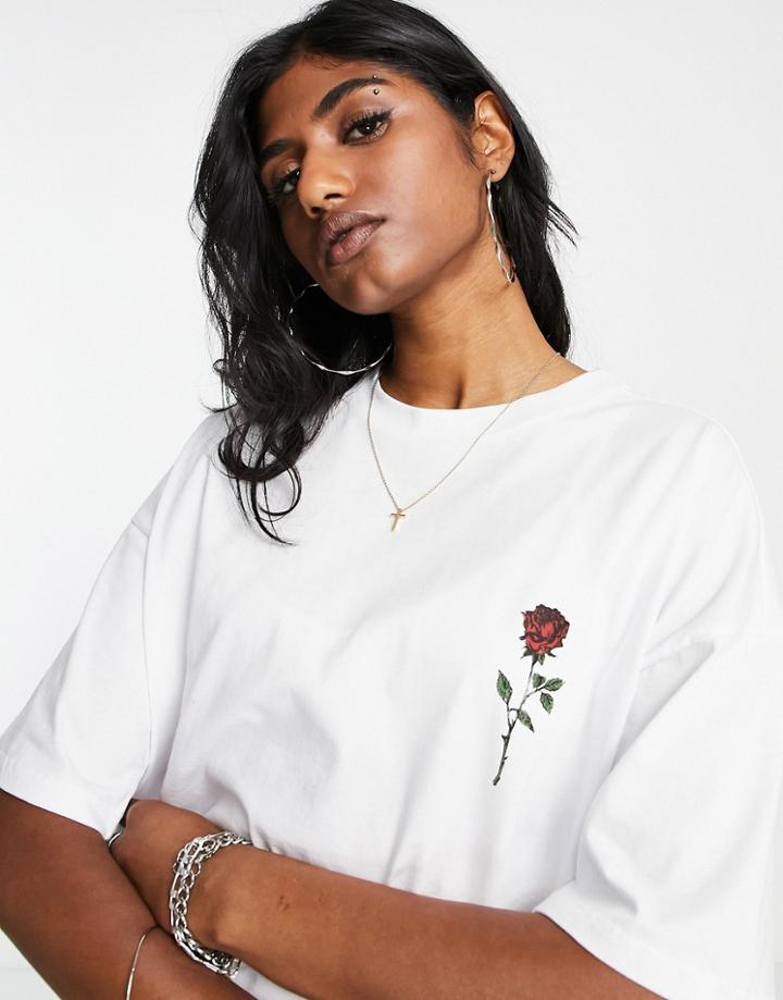 Asos Design Boxy T-shirt With Ride Or Die Graphic Print In White