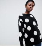 Asos Design Petite Sweater In Spot - Multi