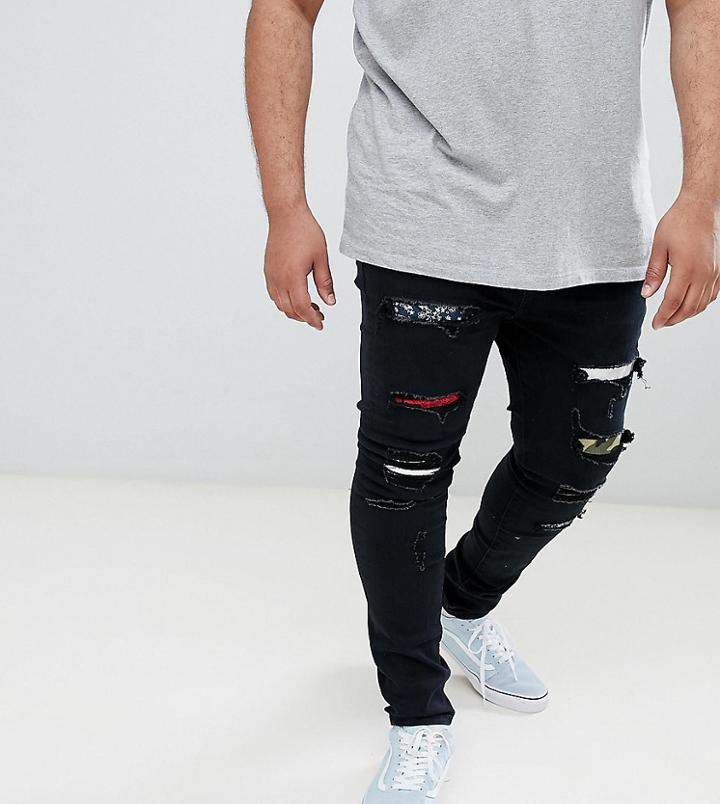 Sixth June Skinny Jeans In Black With Distressing Exclusive To Asos