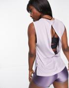 Asos 4505 Chuck On Tank In Lightweight Jersey-purple