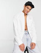 Topman Relaxed Oxford Shirt In White