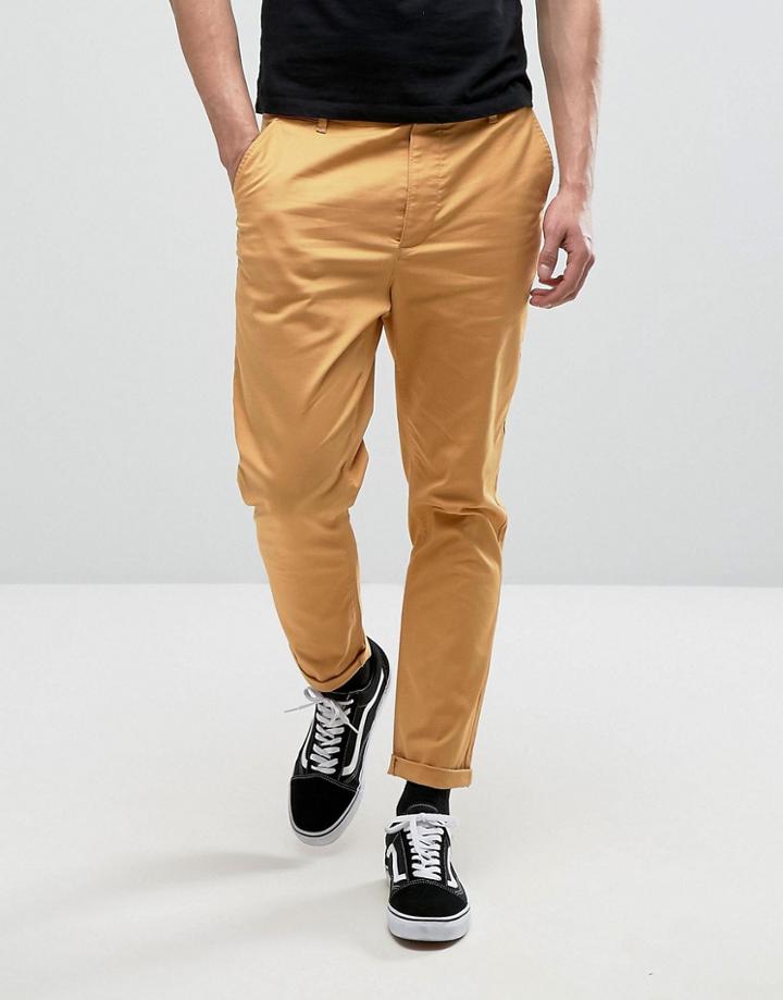 Asos Tapered Chinos In Mustard - Yellow