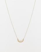 Orelia Moon Star Double Row Necklace - Pale Gold