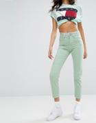 Tommy Jeans High Waist Crop Straight Leg Jean - Green