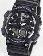 Casio Silicone Watch In Black