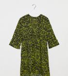 Only Tall Mary 3/4 Sleeve Printed Smock Dress-black
