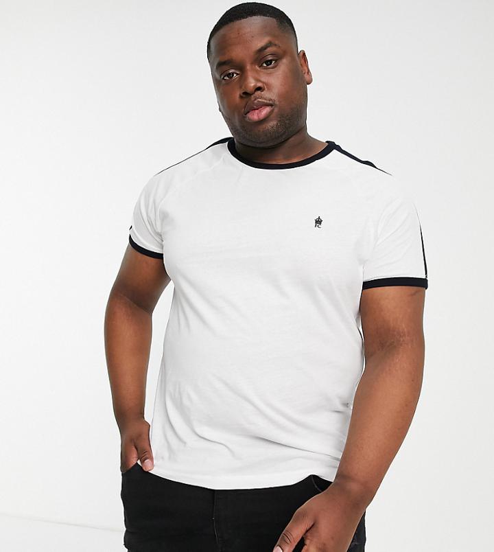 French Connection Plus Panel T-shirt In White