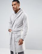Asos Hooded Fleece Robe - Gray