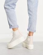 Converse Chuck Taylor All Star Hi Lift 2x Ideal Craft Canvas Platform Sneakers In Desert Sand-neutral