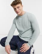 Asos Design Cotton Sweater In Pale Blue-blues