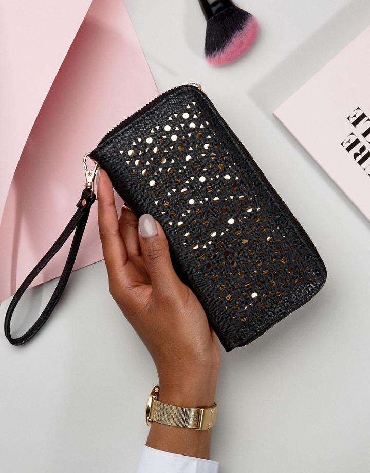 Yoki Fashion Laser Cut Purse - Black