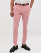 Asos Design Super Skinny Smart Pants In Dusky Rose Pink