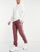 Adidas Originals Beckenbauer Track Pants In Quiet Crimson-purple