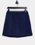Oasis Mini Skirt In Dark Wash-blues
