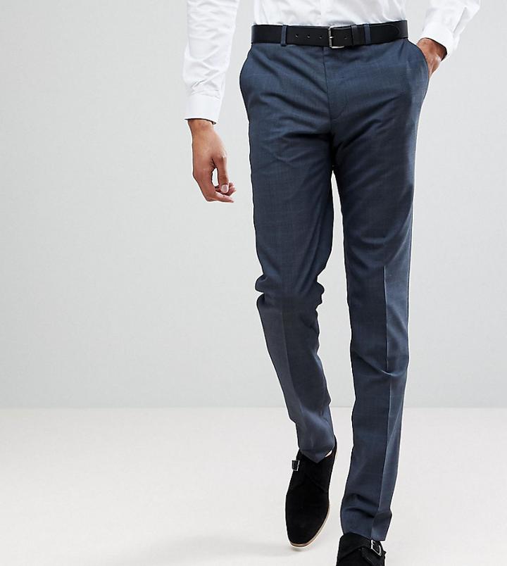 Heart & Dagger Tall Skinny Smart Pants In Check - Navy